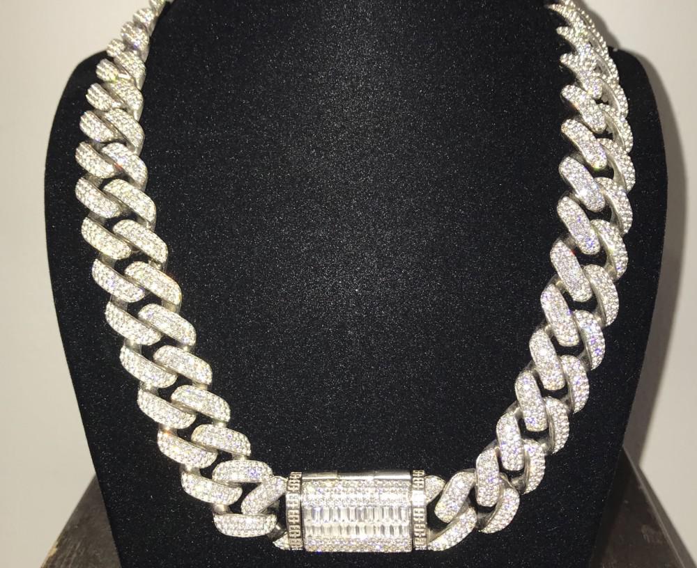 Dây chuyền bạc Cuban thiết kế