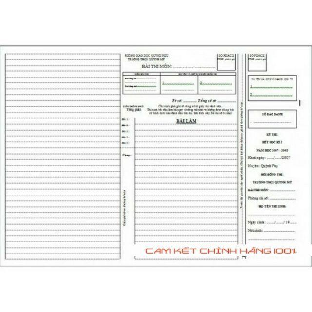 Giấy kiểm tra có phách