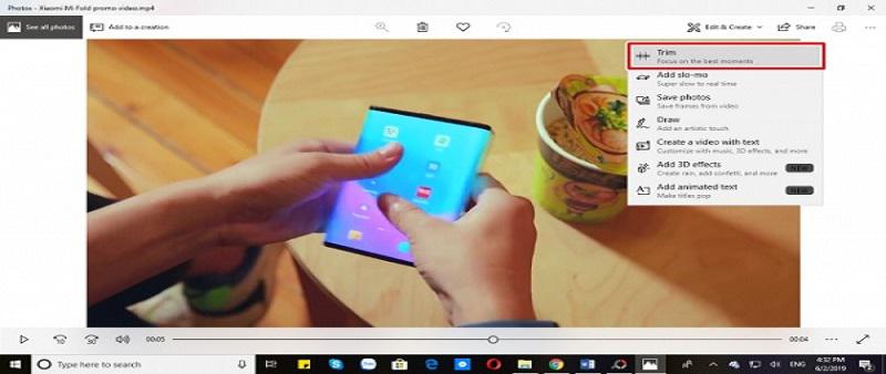 Cắt video bằng phần mềm photos là phổ biến và đơn giản nhất