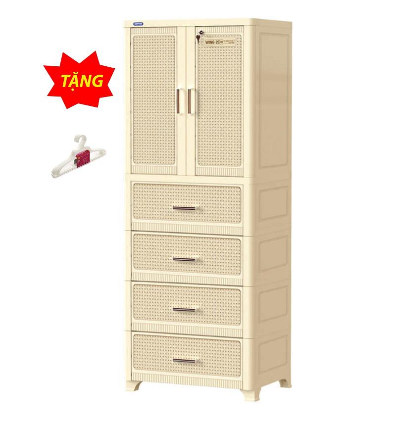 Tủ nhựa 2 cánh 4 hộc Duy Tân